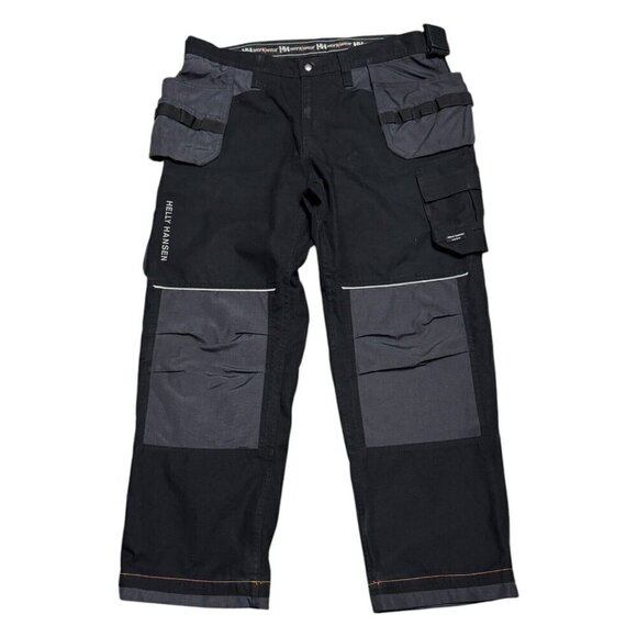 HELLY HANSEN Workwear Construction Pocket Black Cargo Carpenter Pants Mens 42x32 - Picture 1 of 6
